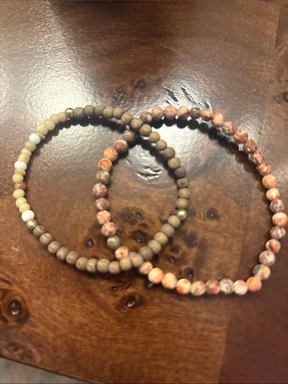 Natural Beaded Stretch Bracelet Set - Earth Tones